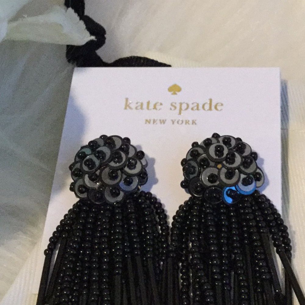 Kate Spade Sequin and Bead Tassel Earrings NWT - Picture 4 of 4
